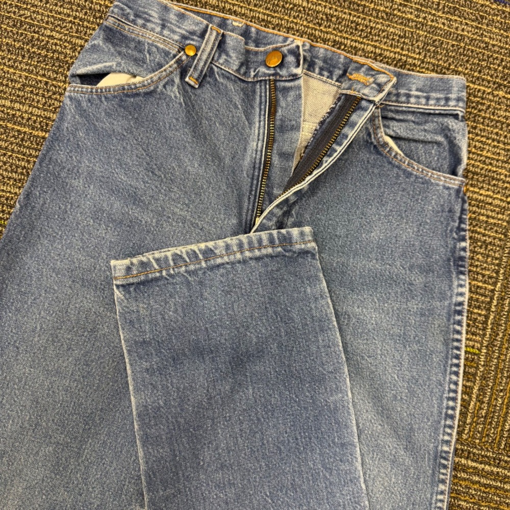 Wrangler Straight Leg Jeans Women 5x34 Blue Good Vintage Made in‎ USA High Rise
